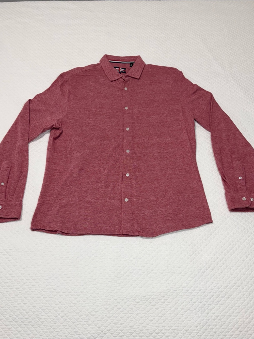 Men's Casual Button-Down Shirt in Heather Burgundy